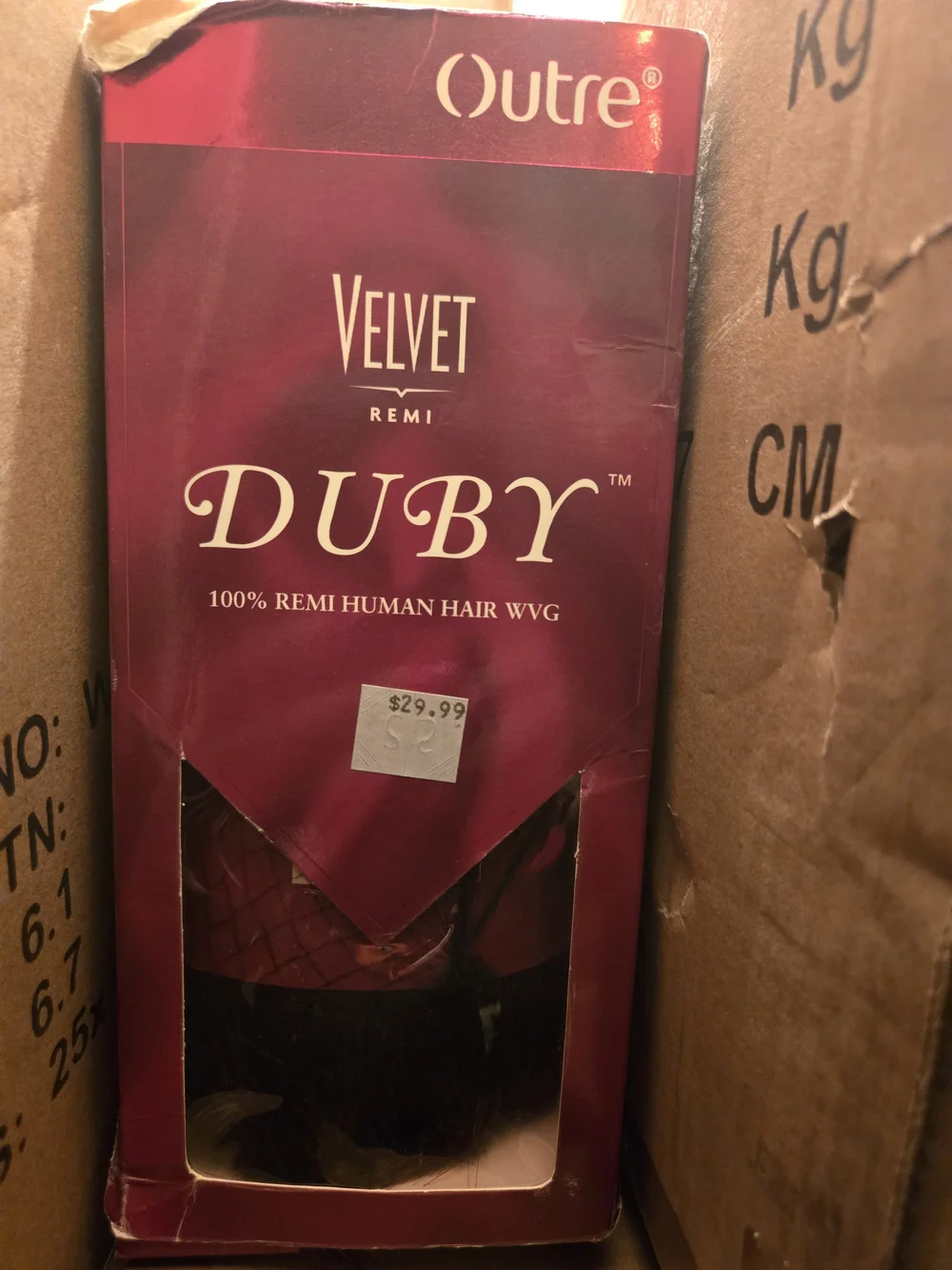 Velvet Duby Remi Human Hair Wig - Burgundy